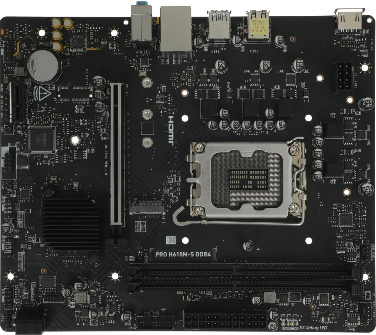 Материнская плата MSI PRO H610M-S DDR4, LGA1700, H610, 2×DDR4, Micro-ATX, фото 2