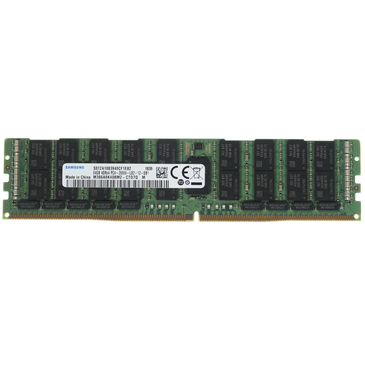Модуль памяти Samsung M386A8K40BM2-CWE, DDR4 LRDIMM 64 ГБ, 2666 МГц, ECC, 4Rx4, фото 2