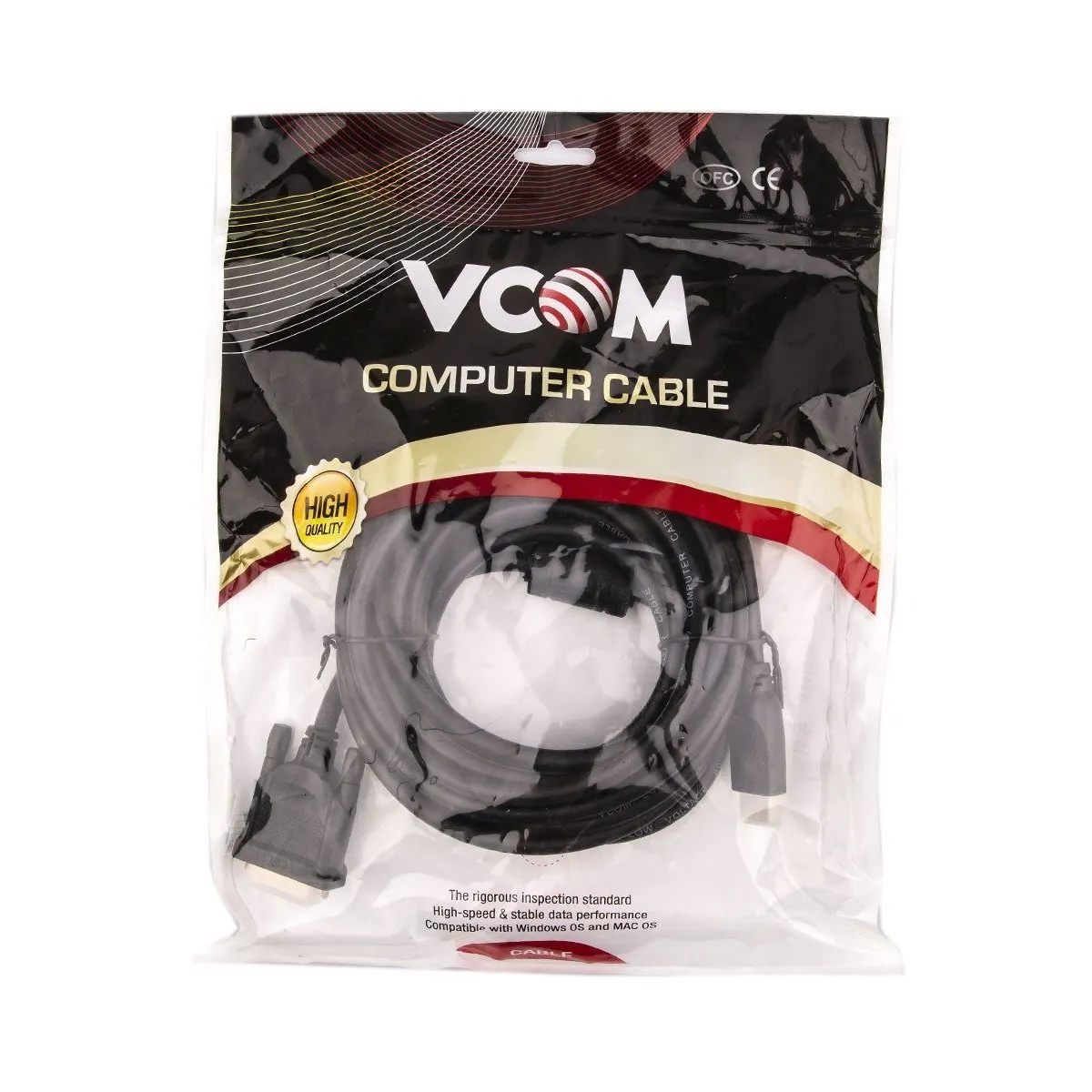 Кабель Vcom CG484GD-5M, HDMI AM — DVI-D 25M, 5 м, медный, 1080p@60Hz
