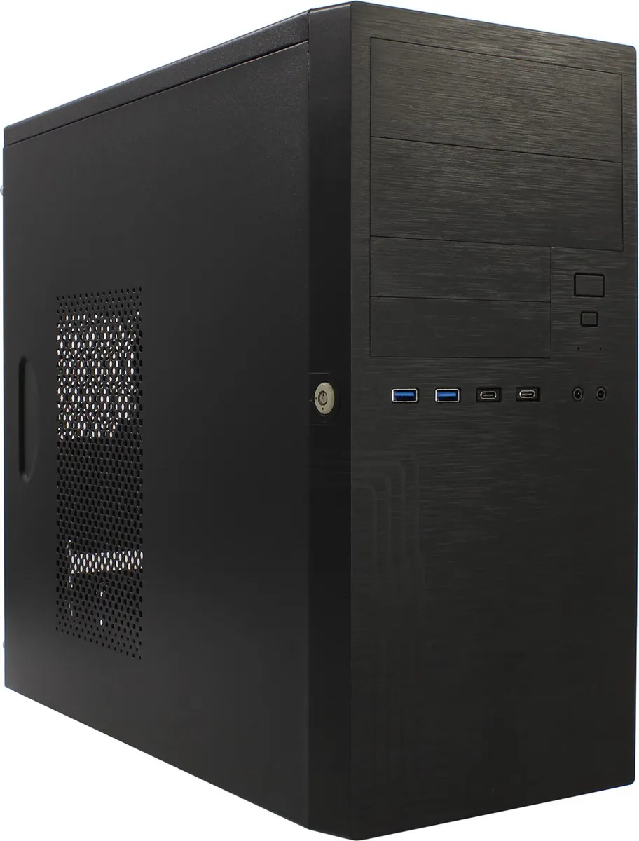 Корпус Powerman ES555BK-6188250, Mini-Tower, MicroATX/Mini-ITX, БП 450 Вт, фото 2