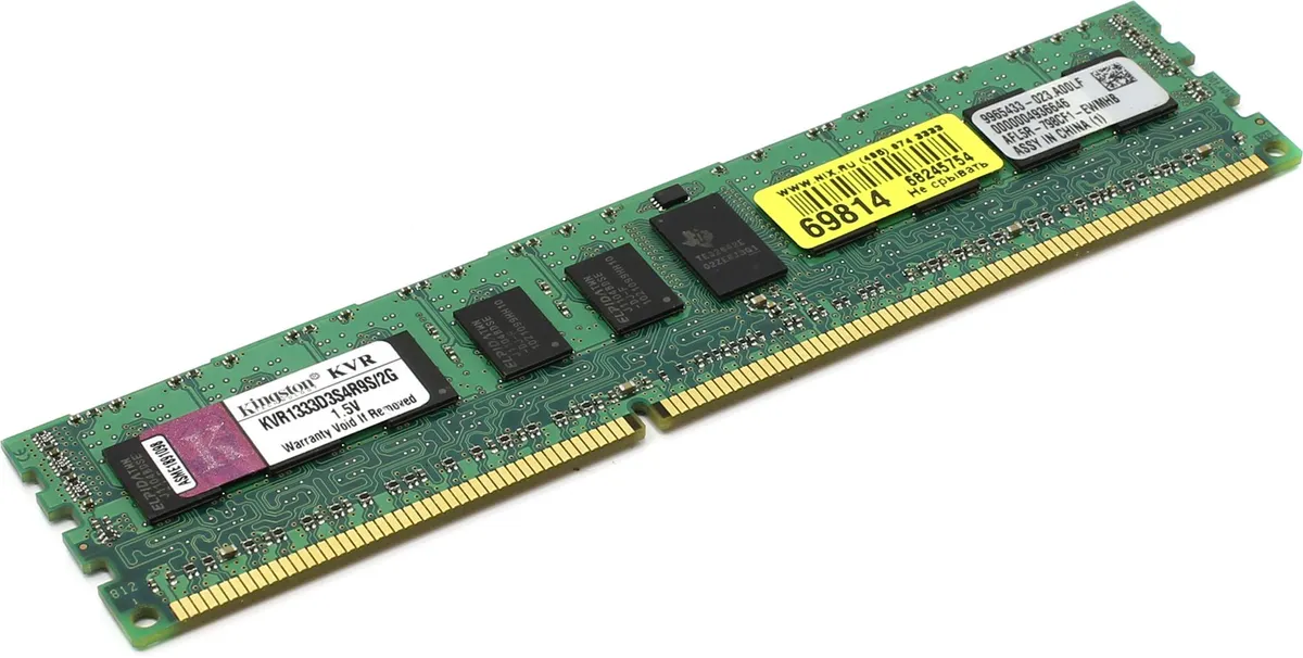Модуль памяти Kingston ValueRAM KVR1333D3S4R9S/2G, DDR3 RDIMM 2 ГБ, PC3-10600, ECC, фото 2