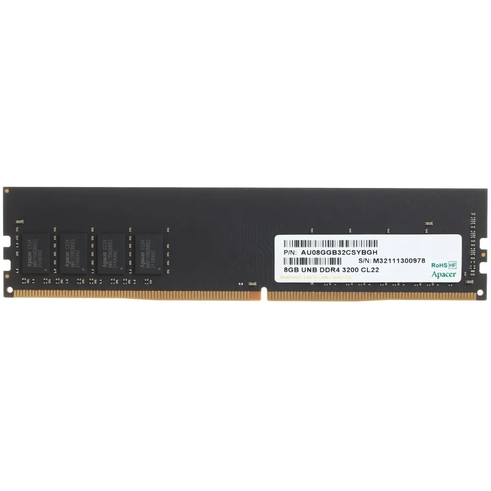Модуль памяти Apacer AU08GGB32CSYBGH, DDR4 DIMM 8 ГБ, 3200 МГц, CL22, фото 2