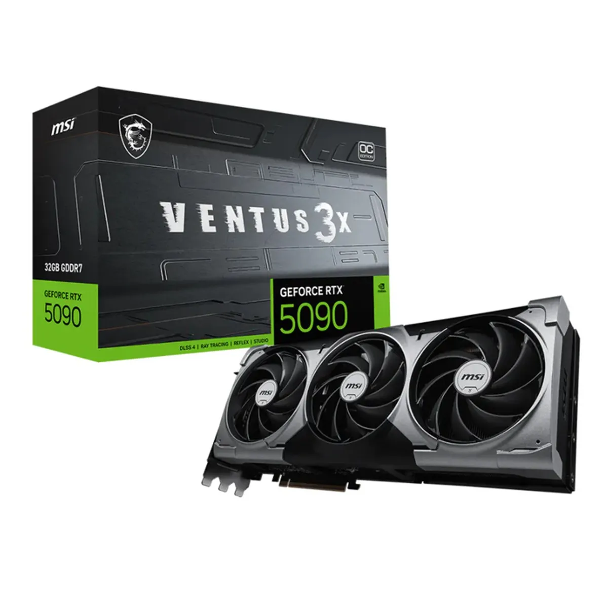 Видеокарта MSI RTX 5090 32G VENTUS 3X OC, 32ГБ GDDR7, PCIe 5, HDMI, 3×DP