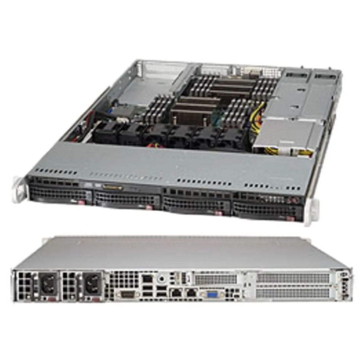 Сервер Supermicro SYS-6018R-WTRT, 1U Rack, 2×LGA 2011-v3, 16 DIMM DDR4, 8×2.5"