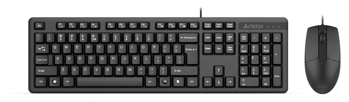 Комплект A4Tech KK-3330, клавиатура + мышь, USB, 1200 DPI, чёрный, фото 2