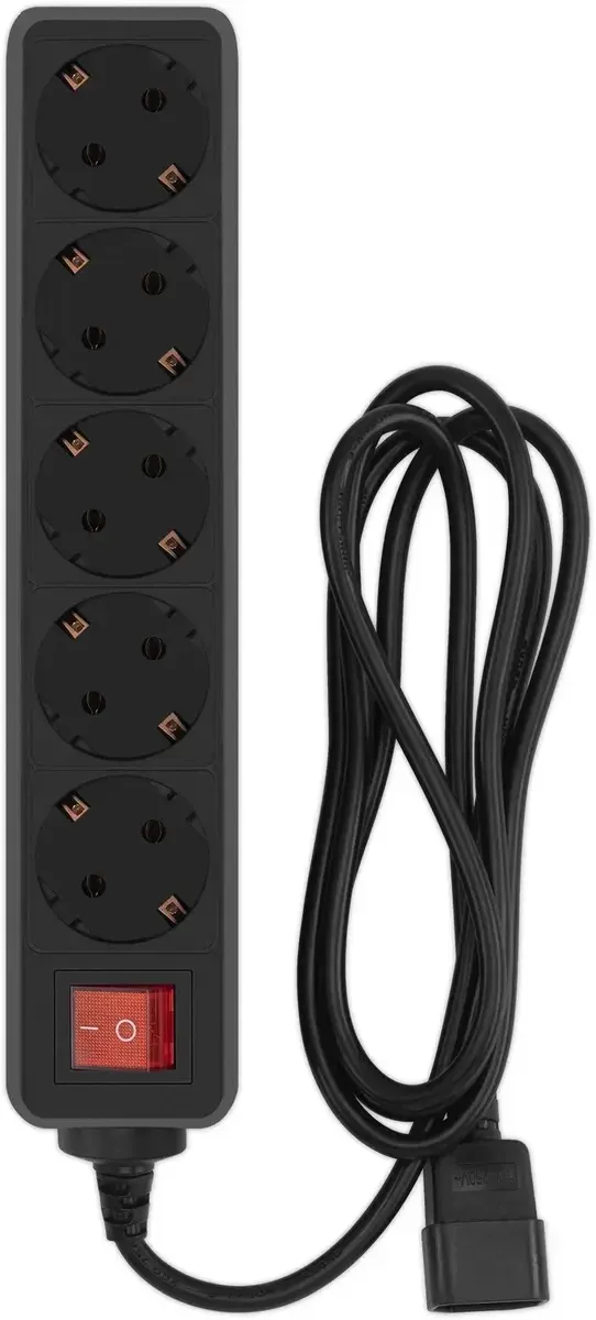 Сетевой фильтр PC PET AP01006-1.8-BK, 5 розеток EURO/RUS, кабель 1,8 м, фото 2