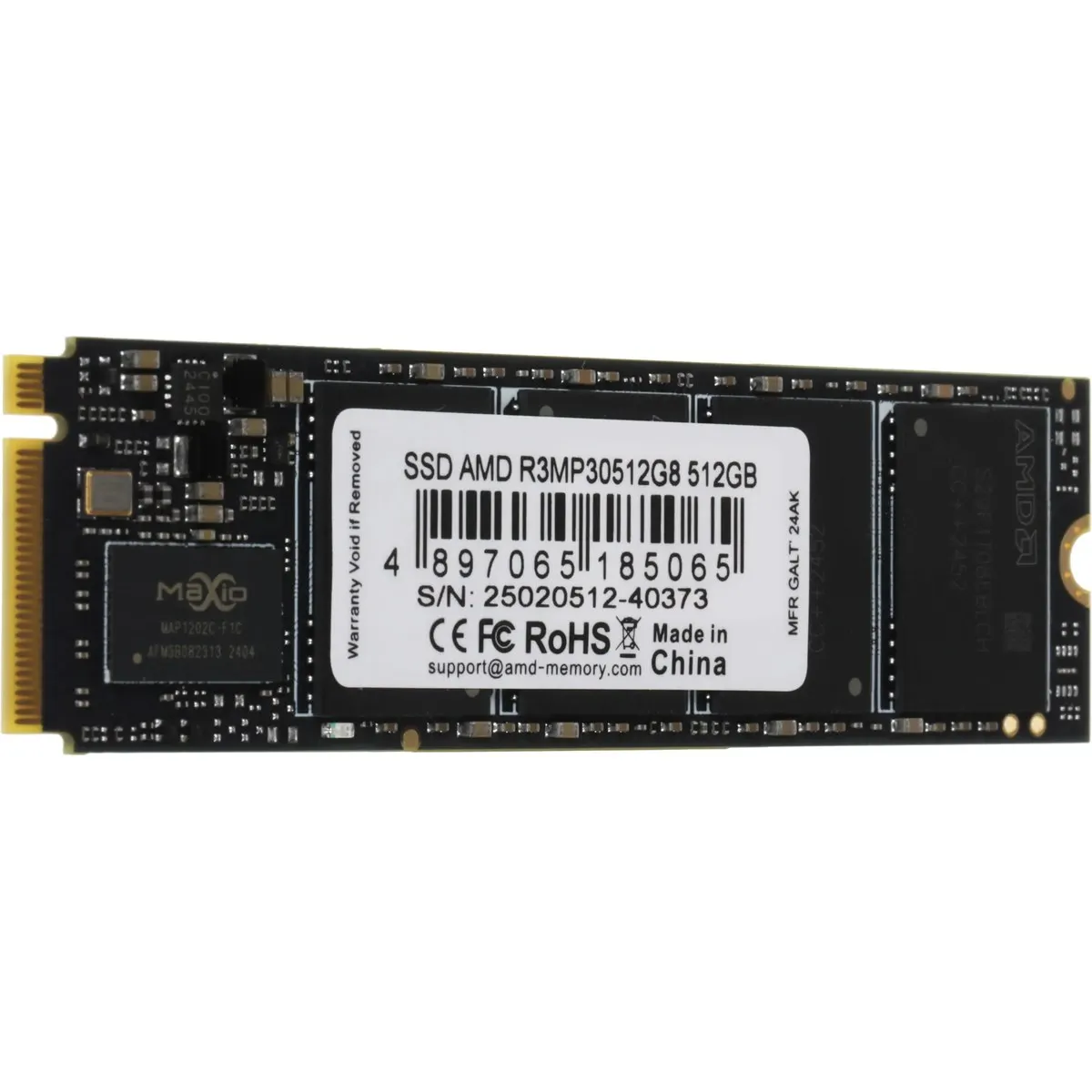SSD AMD Radeon R3 Series R3MP30512G8, 512 ГБ, M.2 2280, PCIe Gen3x4 NVMe