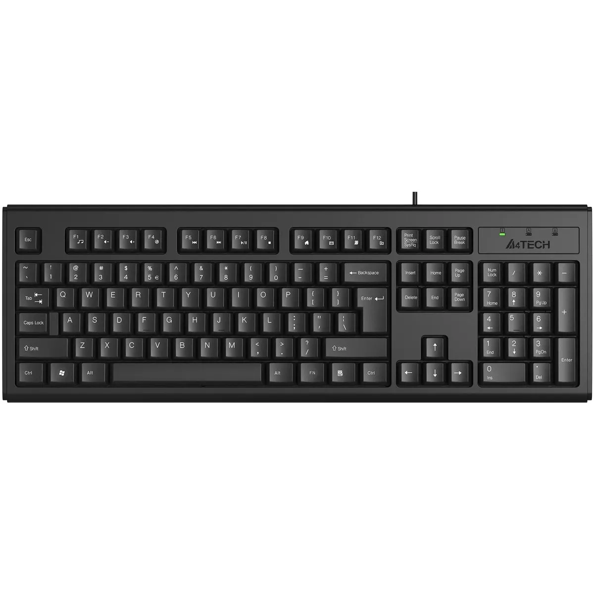 Клавиатура A4Tech KR-83, проводная USB, 104 клавиши, мембранная, черная
