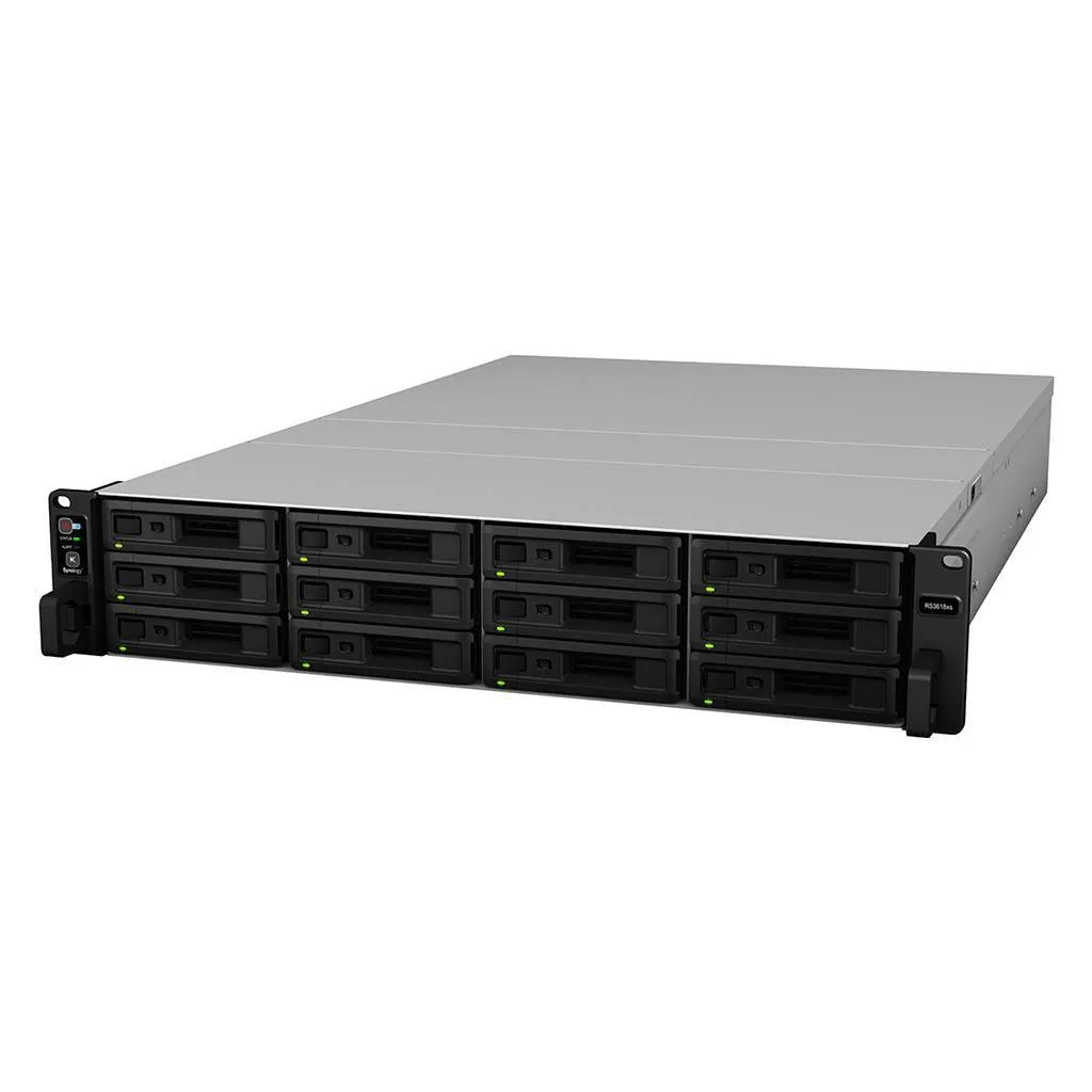 СХД Synology RS3618XS, 2U 12 отсеков SATA, Xeon D-1521, 8 ГБ DDR4, 4x1GbE, фото 2