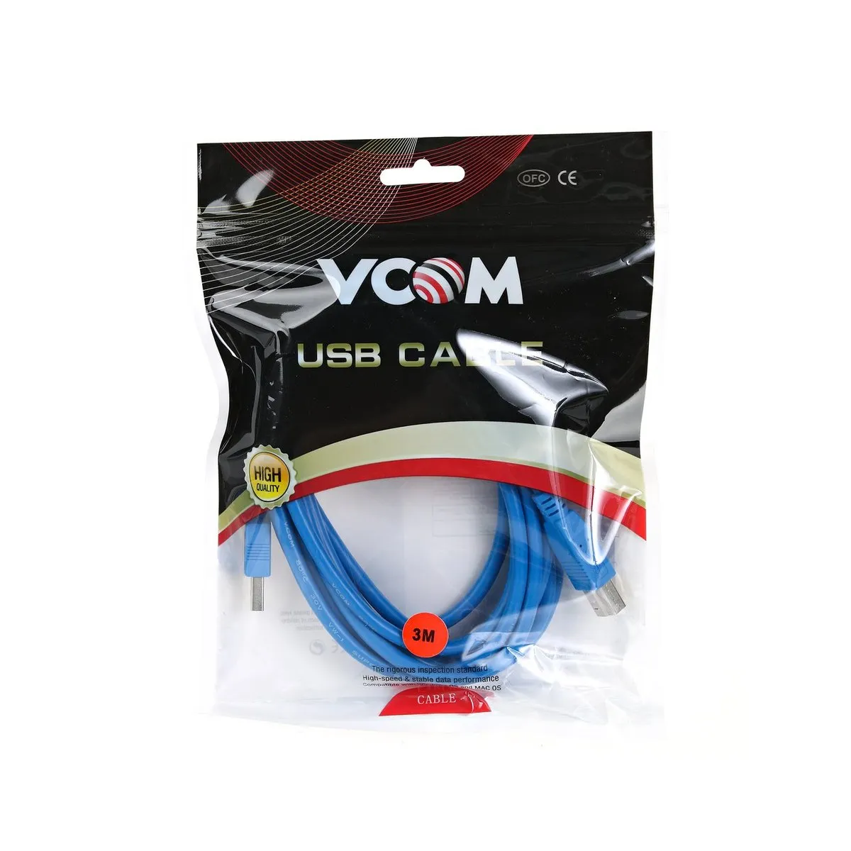 Кабель USB VCOM VUS7070-3M, USB 3.0, Am/Bm, 3 м