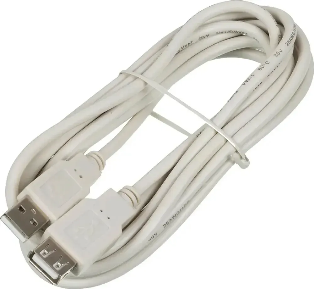 Кабель-удлинитель USB Ningbo USB2.0-AM-AF-3M-MG, USB 2.0 A–A, 3 м, серый, фото 2