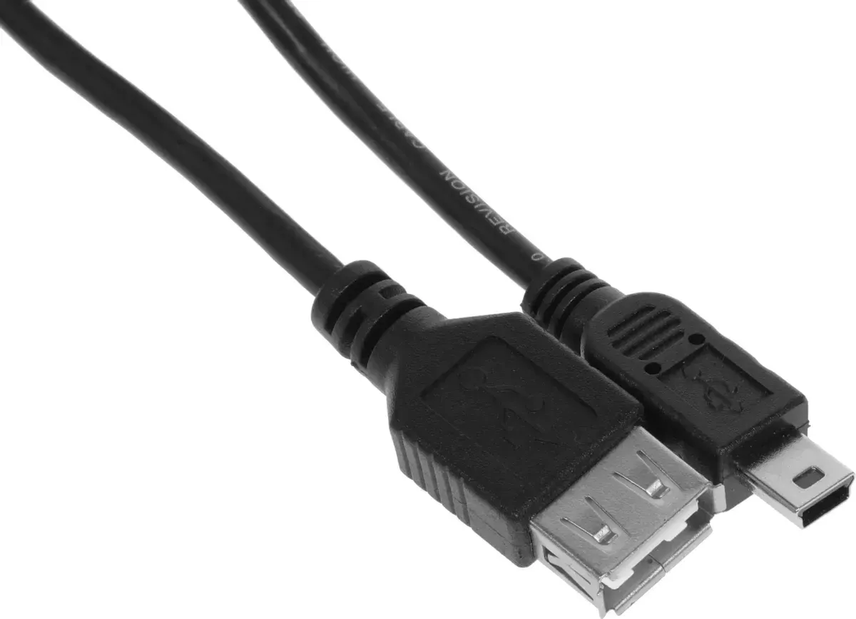 Кабель-переходник Cablexpert A-OTG-AFBM-002, USB 2.0 OTG, USB-A (F) — Mini-USB (M), 0,15 м, фото 2