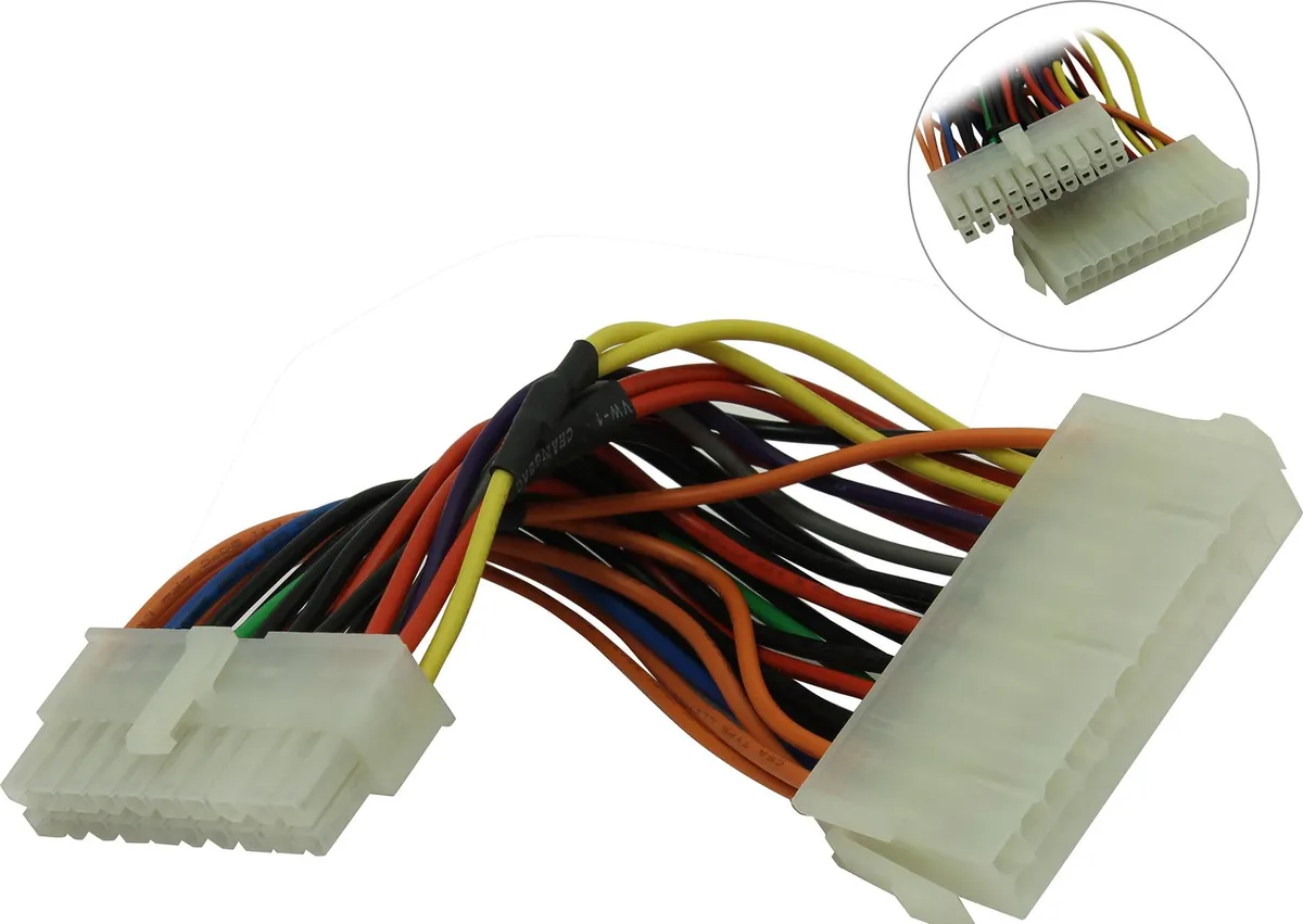 Переходник Akasa AK-CB20-24, ATX 20-pin (папа) → ATX 24-pin (мама), 0,1 м, фото 2