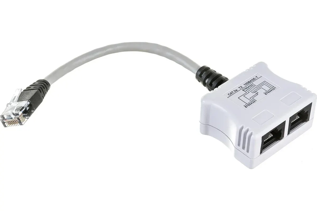 Разветвитель Siemon YT4-E2-E2, 1×RJ-45 → 2×RJ-45, 10BASE-T, Cat.3/Cat.5e, фото 2