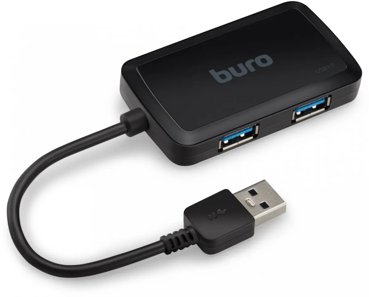 USB-концентратор BURO BU-HUB4-U3.0-S, 4 порта USB 3.0, пассивный, черный, фото 2