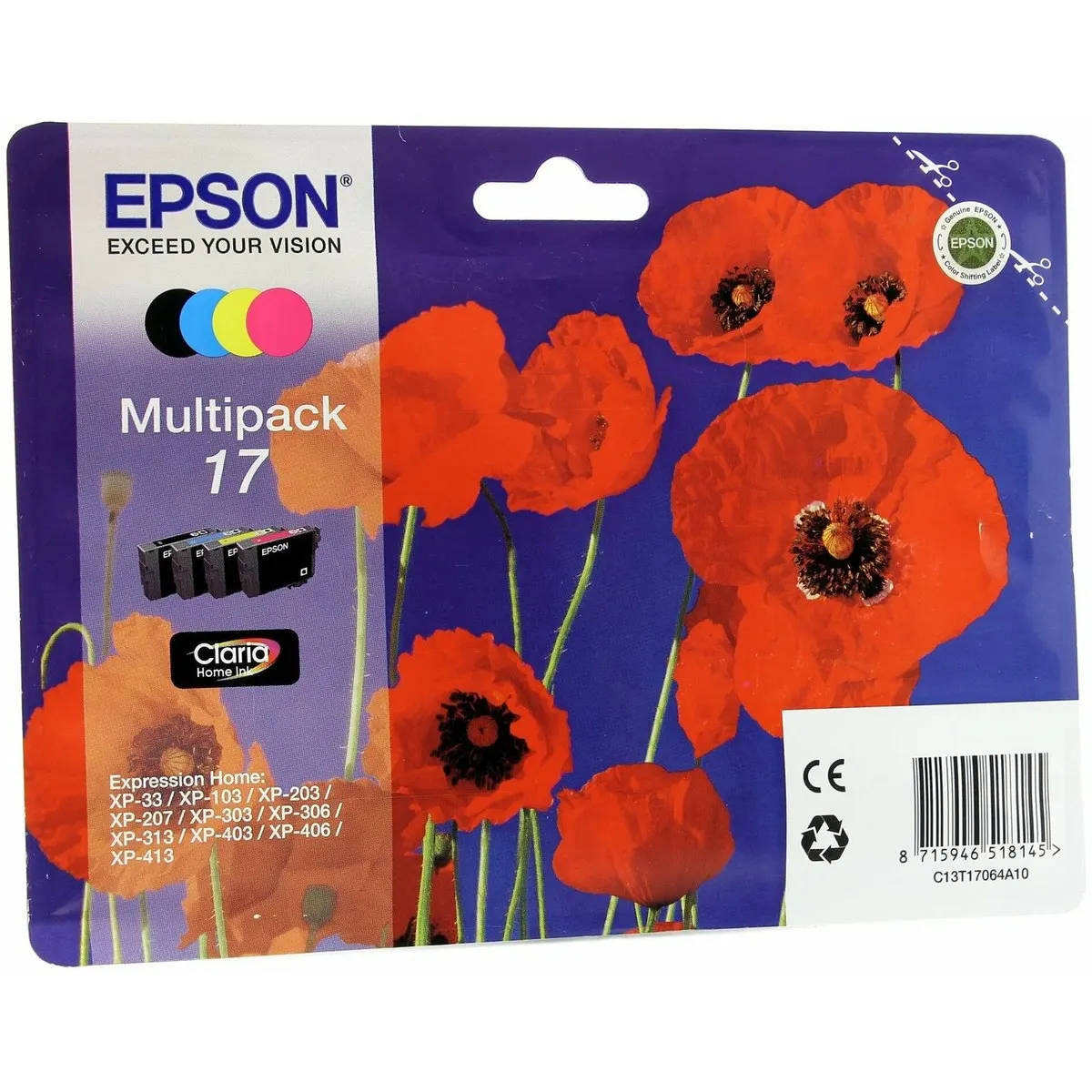 Картридж Epson 17XL C13T17164A10, мультипак B/Y/C/M, 4 шт.