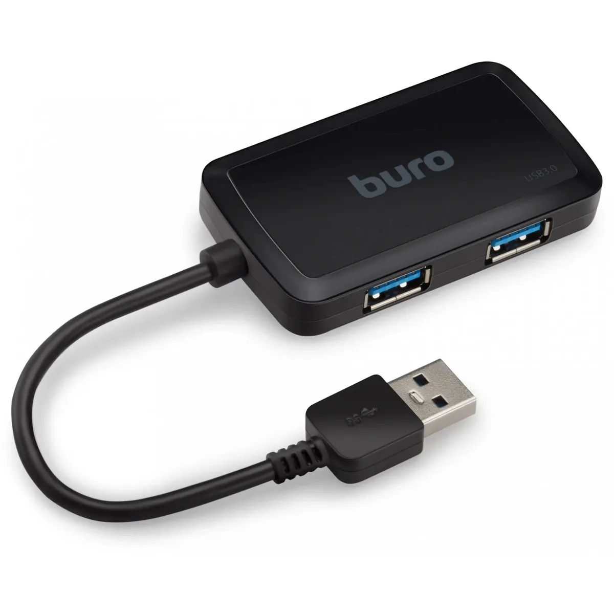 USB-концентратор BURO BU-HUB4-U3.0-S, 4 порта USB 3.0, пассивный, черный