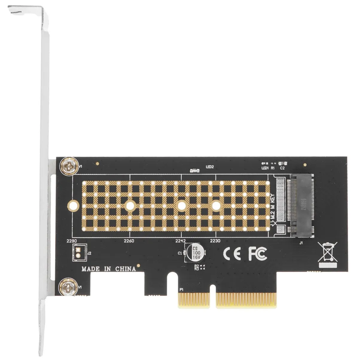 Переходник Orient C300EN, PCI-E x4 — M.2 M-key NVMe, 2230–22110