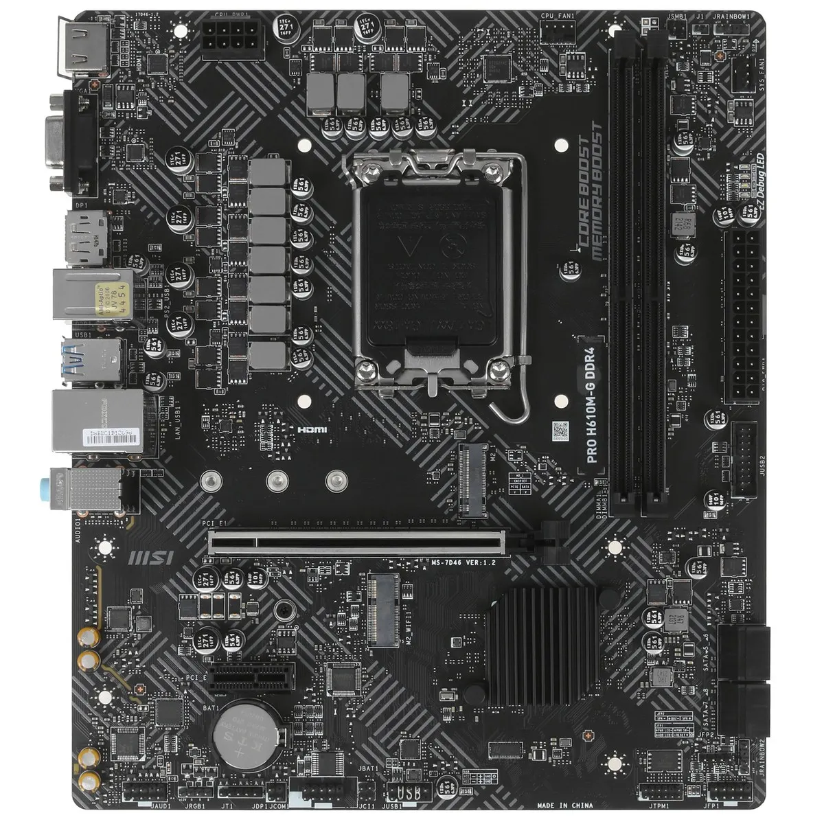 Материнская плата MSI PRO H610M-G DDR4, LGA1700, Intel H610, Micro ATX