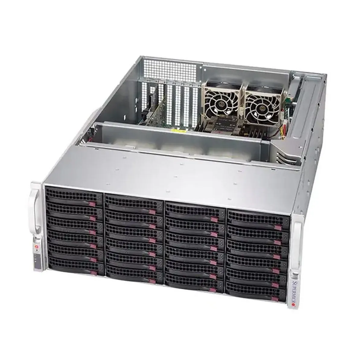 Серверная платформа SuperMicro SSG-6049P-E1CR24H, 4U, 2×LGA3647, 24×3.5" SAS/SATA, 2×1200 Вт